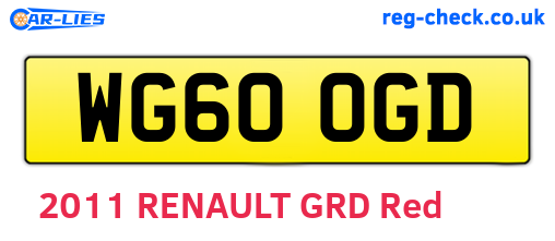 WG60OGD are the vehicle registration plates.