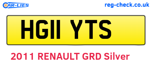 HG11YTS are the vehicle registration plates.