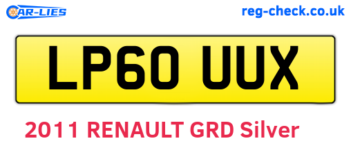 LP60UUX are the vehicle registration plates.