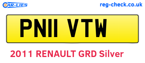 PN11VTW are the vehicle registration plates.