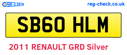 SB60HLM are the vehicle registration plates.