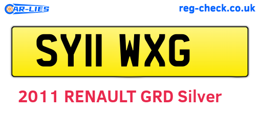 SY11WXG are the vehicle registration plates.