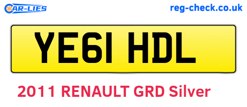 YE61HDL are the vehicle registration plates.