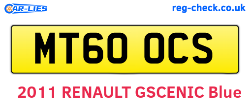 MT60OCS are the vehicle registration plates.