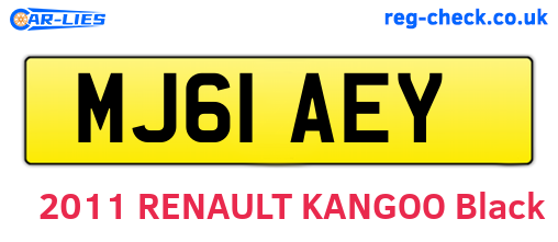 MJ61AEY are the vehicle registration plates.