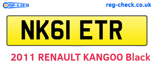 NK61ETR are the vehicle registration plates.