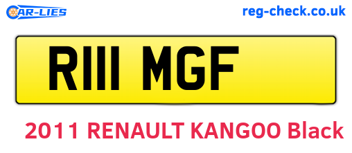 R111MGF are the vehicle registration plates.