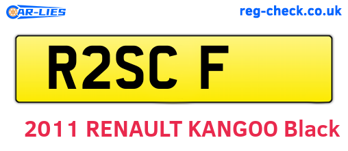 R2SCF are the vehicle registration plates.