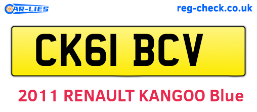 CK61BCV are the vehicle registration plates.