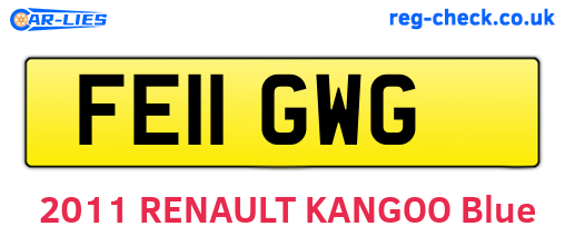 FE11GWG are the vehicle registration plates.
