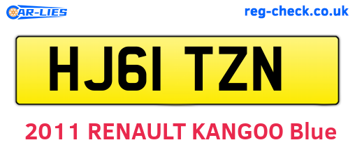 HJ61TZN are the vehicle registration plates.