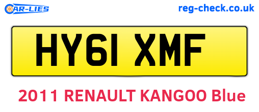 HY61XMF are the vehicle registration plates.