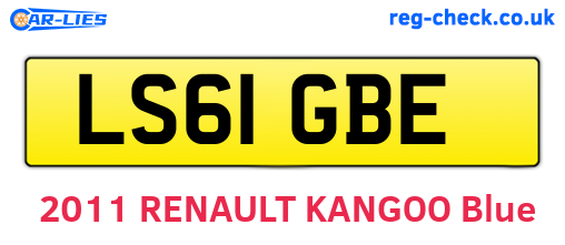 LS61GBE are the vehicle registration plates.