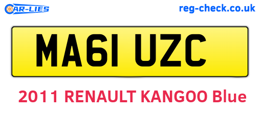 MA61UZC are the vehicle registration plates.