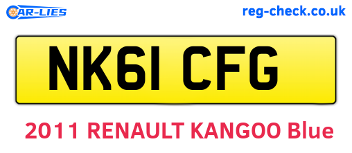 NK61CFG are the vehicle registration plates.