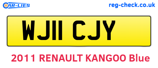 WJ11CJY are the vehicle registration plates.
