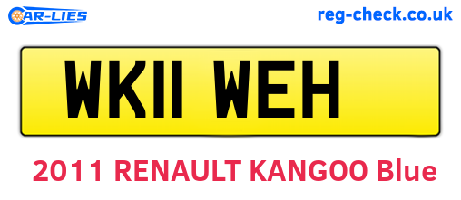 WK11WEH are the vehicle registration plates.