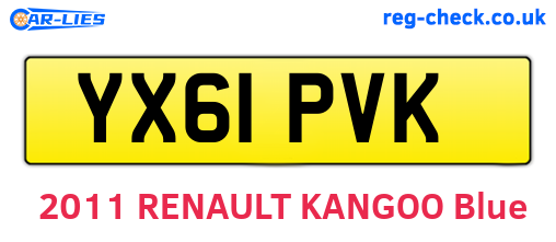 YX61PVK are the vehicle registration plates.