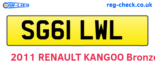 SG61LWL are the vehicle registration plates.