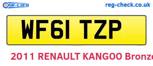 WF61TZP are the vehicle registration plates.
