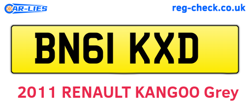 BN61KXD are the vehicle registration plates.