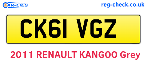 CK61VGZ are the vehicle registration plates.