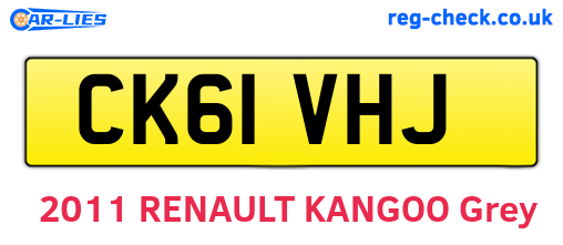 CK61VHJ are the vehicle registration plates.
