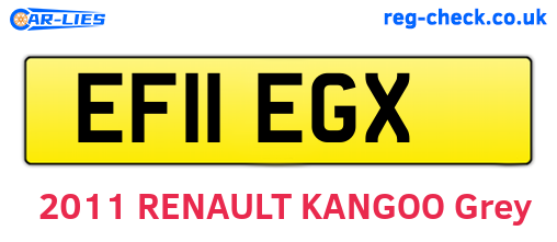 EF11EGX are the vehicle registration plates.