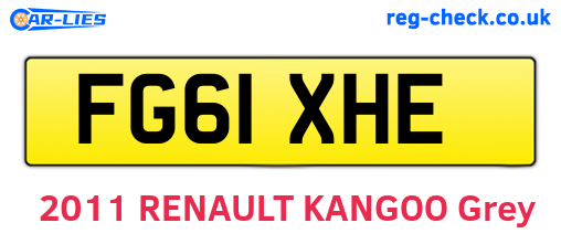 FG61XHE are the vehicle registration plates.