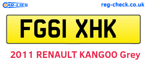 FG61XHK are the vehicle registration plates.