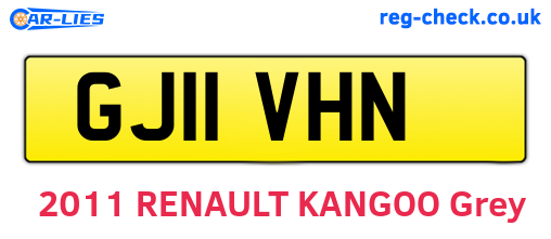 GJ11VHN are the vehicle registration plates.