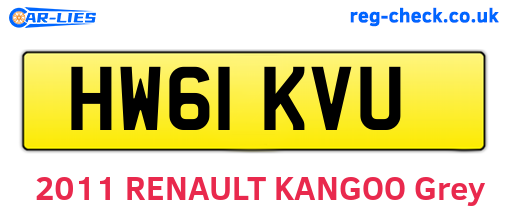 HW61KVU are the vehicle registration plates.