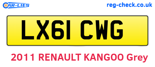 LX61CWG are the vehicle registration plates.