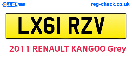 LX61RZV are the vehicle registration plates.