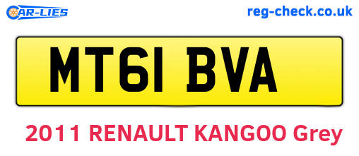 MT61BVA are the vehicle registration plates.