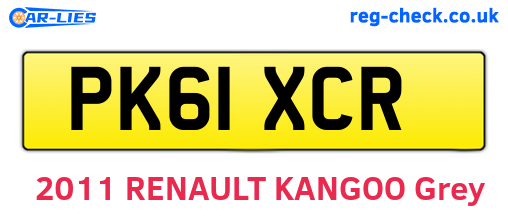 PK61XCR are the vehicle registration plates.