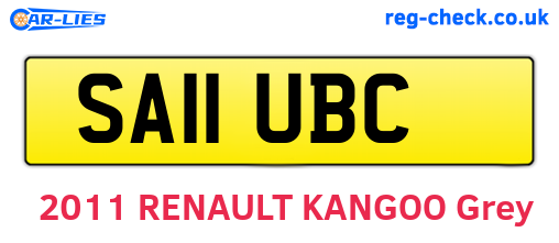 SA11UBC are the vehicle registration plates.