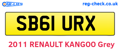 SB61URX are the vehicle registration plates.
