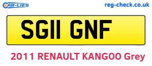 SG11GNF are the vehicle registration plates.