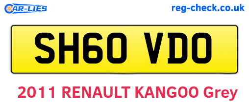 SH60VDO are the vehicle registration plates.