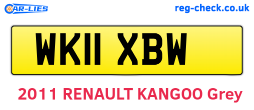 WK11XBW are the vehicle registration plates.