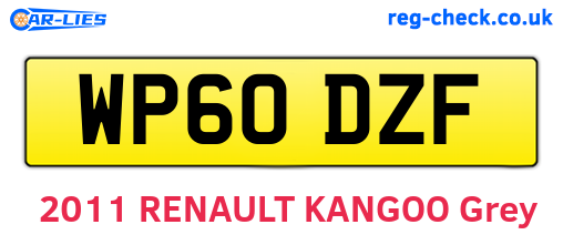 WP60DZF are the vehicle registration plates.