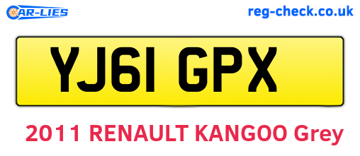 YJ61GPX are the vehicle registration plates.