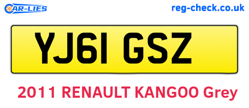 YJ61GSZ are the vehicle registration plates.