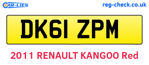 DK61ZPM are the vehicle registration plates.