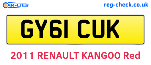GY61CUK are the vehicle registration plates.