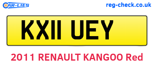 KX11UEY are the vehicle registration plates.