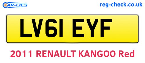 LV61EYF are the vehicle registration plates.