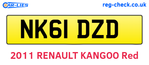 NK61DZD are the vehicle registration plates.