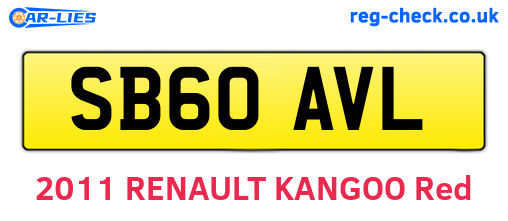 SB60AVL are the vehicle registration plates.